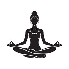 yoga pose silhouette vector.yoga position silhouette.