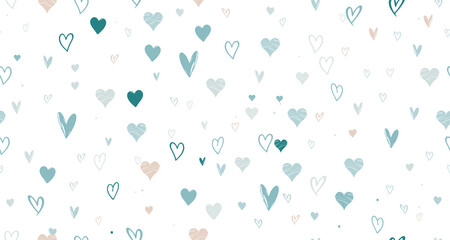 Heart Seamless Pattern. Valentine`s Day Background. Holiday Vector Ornament for Valentines Day Design. Hearts Seamless Trendy Abstract Template