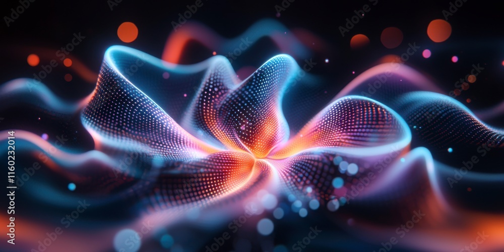 Poster vibrant abstract wave pattern with elegant flow and bright colorful accents