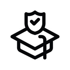 education insurance icon. vector line icon for your website, mobile, presentation, and logo design.