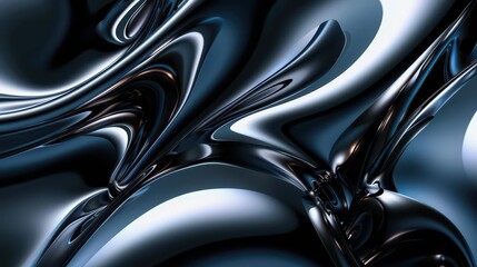 Fototapeta premium Fluidic Chrome. Automotive design and Liquid Art concept