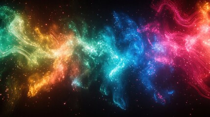 Cosmic nebula, vibrant colors, swirling energy.