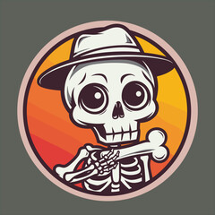 Chibi Skeletor vector for tshirt, logo, template etc