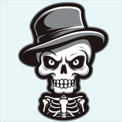 Chibi Skeletor vector for tshirt, logo, template etc