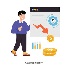 Cost Optimization concept vector illustration. Inflation isolated On white Background.          