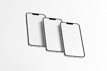 Floating Smartphone Mockup with Multiple Angles