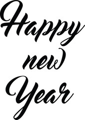 Happy New Year Calligraphy lettering