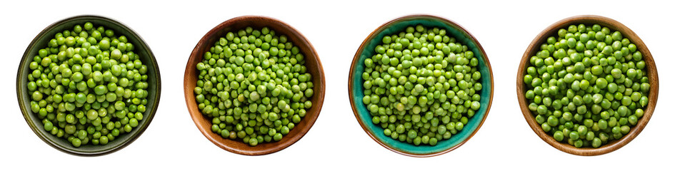 Assorted Fresh Green Peas in Bowls – Healthy Vegetables for Salads and Dishes