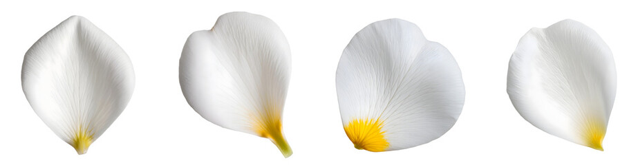 Delicate White Flower Petals with Yellow Tips – Natural Beauty and Decoration