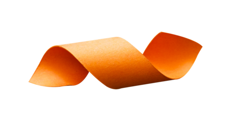 Orange curl ribbon isolated