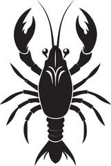 

lobster silhouette vector, black and white silhouette, vector and illustration isolated on white background, black silhouette vector
