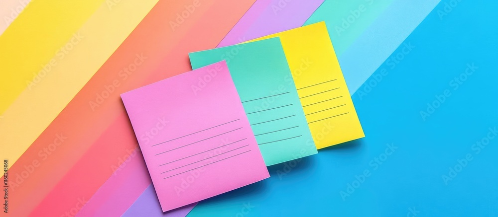 Poster printable positive affirmation notes on colorful rainbow background for daily motivation with blank 