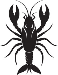 

lobster silhouette vector, black and white silhouette, vector and illustration isolated on white background, black silhouette vector