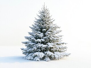 Snowy Tree in Field