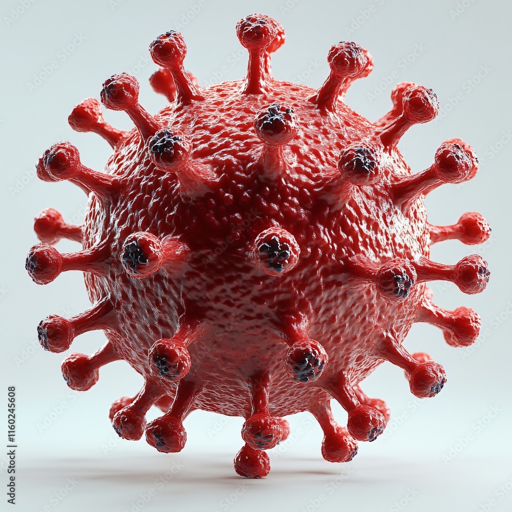 Aufkleber microscopic virus particle 3d render of infectious agent
