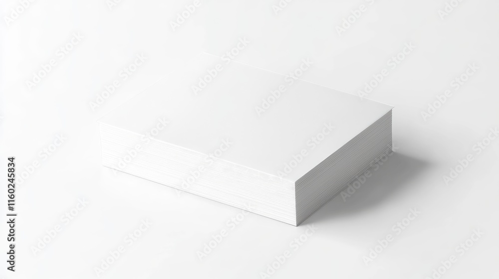 Poster blank white business card mockup stack on clean background for branding design presentation and visu