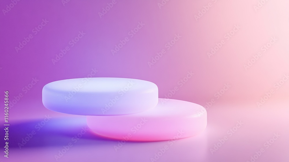 Aufkleber abstract background with glowing circular shapes in gradient hues of pink and blue creating a modern