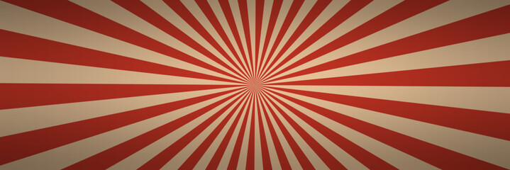 The rays or stripes radiate from the center. A template in the retro composition style