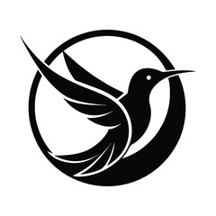 Hummingbird logo silhouette vector illustration.