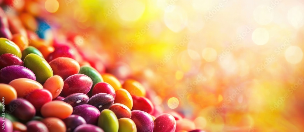 Aufkleber colorful assortment of fresh soybeans with soft light background ideal for text placement and nutrit