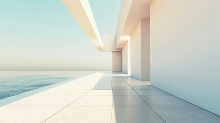 Obraz premium Modern Urban Oasis. Harmony between materials and hues concept