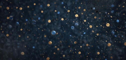 A scatter of blue dots across a dark blue background with hints of gold or silver accents, giving a sense of luxury and opulence, luxury, shine, glint