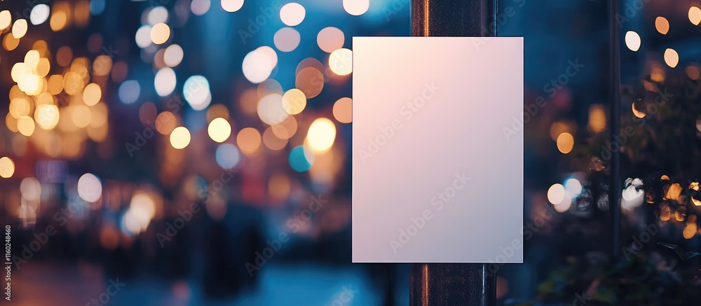 Aufkleber stylish blurry bokeh background mockup with blank poster for custom text and advertising display