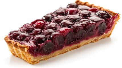 Delicious Cherry Pie Slice with Juicy Cherries Perfect for Summer Dessert Table