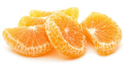 Sliced Sweet Orange Marmalade Pieces on a Bright White Background for Culinary and Food Photography Use