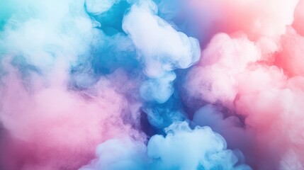 Soft pastel abstract background in pink blue and turquoise with a dreamy cloud-like texture for design and artistic projects