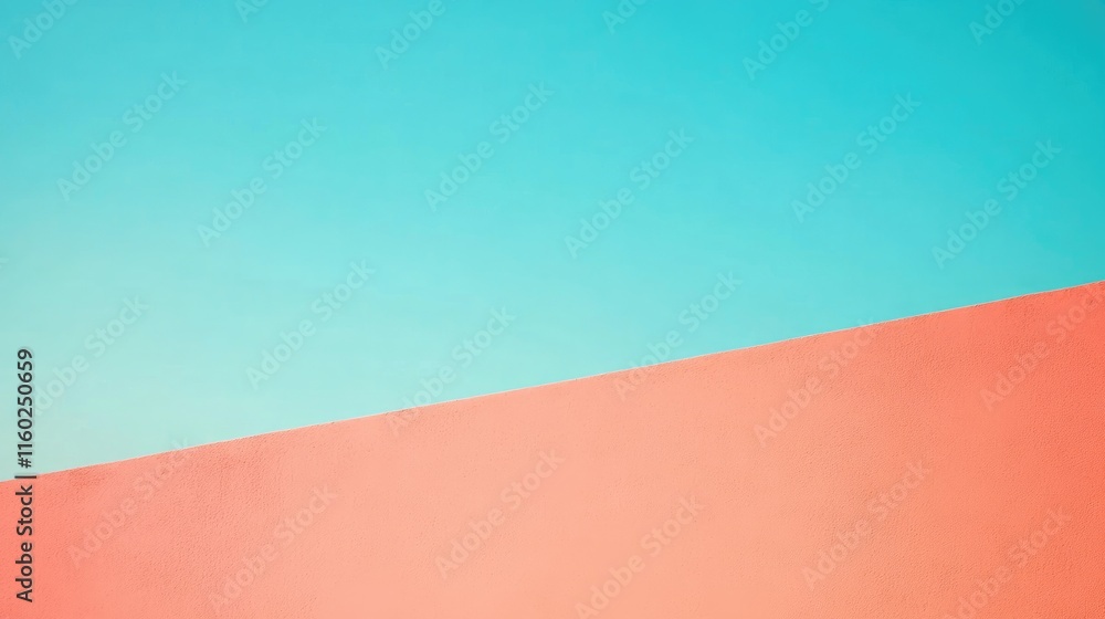 Poster coral and turquoise abstract background for elegant presentations and creative projects with empty c