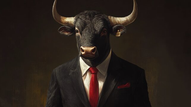 Bull in a Suit - A Modern-Day Wall Street Icon