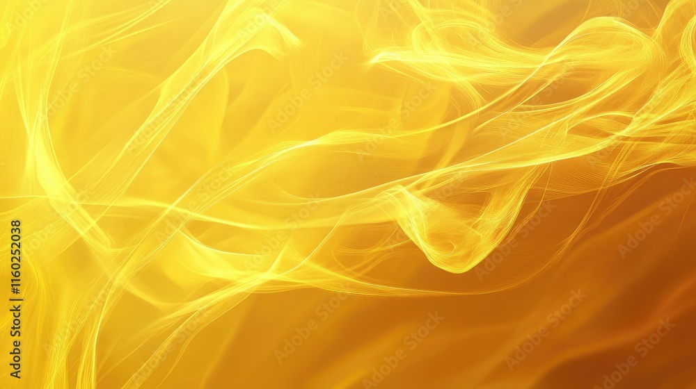 Aufkleber vibrant yellow fire flame abstract background with fluid motion and ample copy space for text or gra