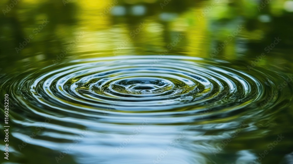 Poster close up of rippling water surface with vibrant reflections creating a serene and calming natural at