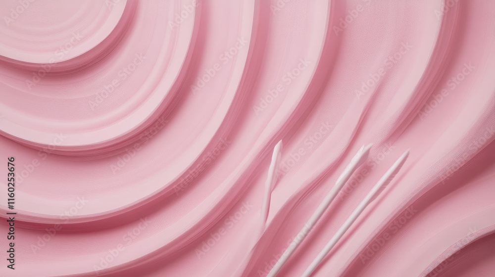 Poster textured soft pink background with flowing waves and dart patterns for creative designs