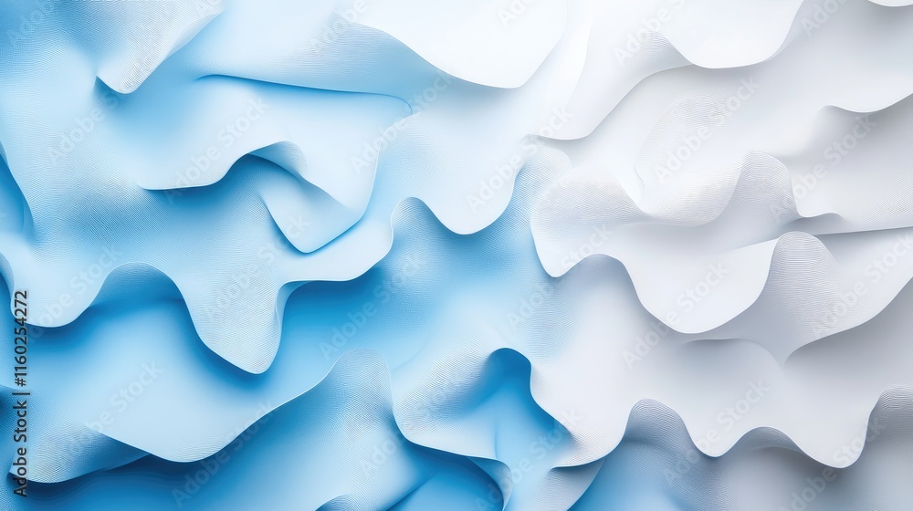 Poster abstract paper texture in blue and white shades creating a soothing background for web and graphic d