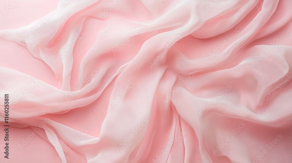 Poster delicate soft pink fabric texture with gentle flowing movements for elegant backgrounds and design p