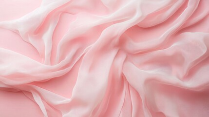 Fototapeta premium Delicate soft pink fabric texture with gentle flowing movements for elegant backgrounds and design projects