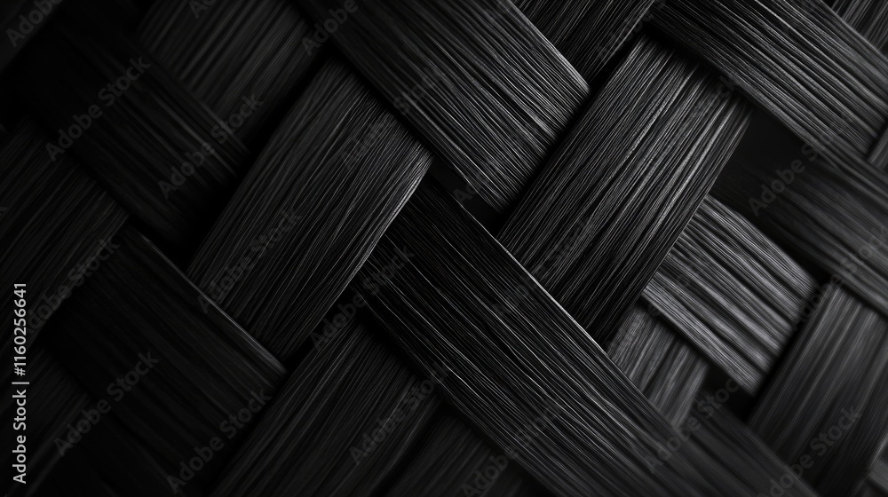 Poster black stripe weave texture for elegant background design and creative projects