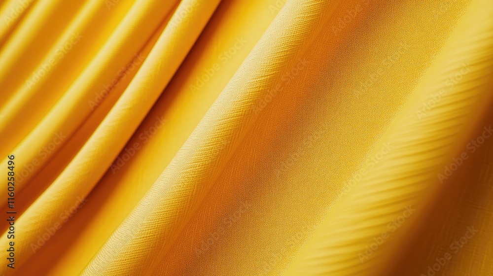 Poster textured yellow fabric background for design or textiles showcasing soft draping and vibrant color s