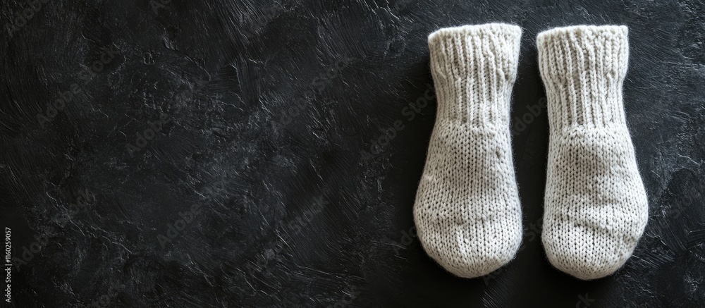 Poster textured wrinkled sock pattern with blank area for custom text or design use