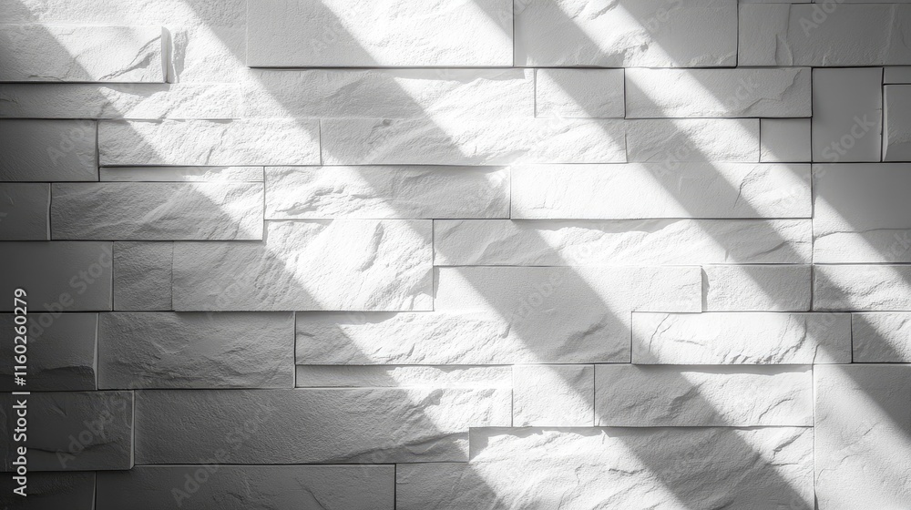 Aufkleber textured white wall background with sunlight shadows creating a warm atmospheric effect in an indoor