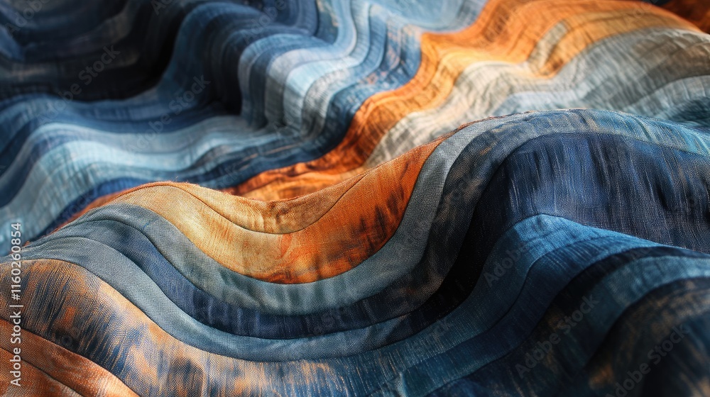 Aufkleber textured waves of vibrant fabric showcasing artistic design and fluidity in colorful patterns