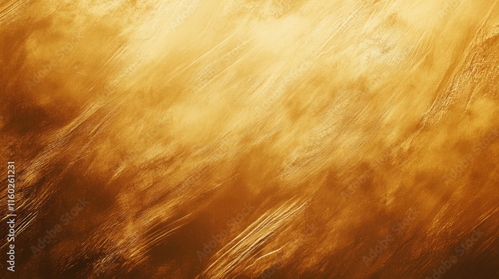 Poster brushed yellow gold metal texture with subtle lines and gradient shading ideal for backgrounds and d