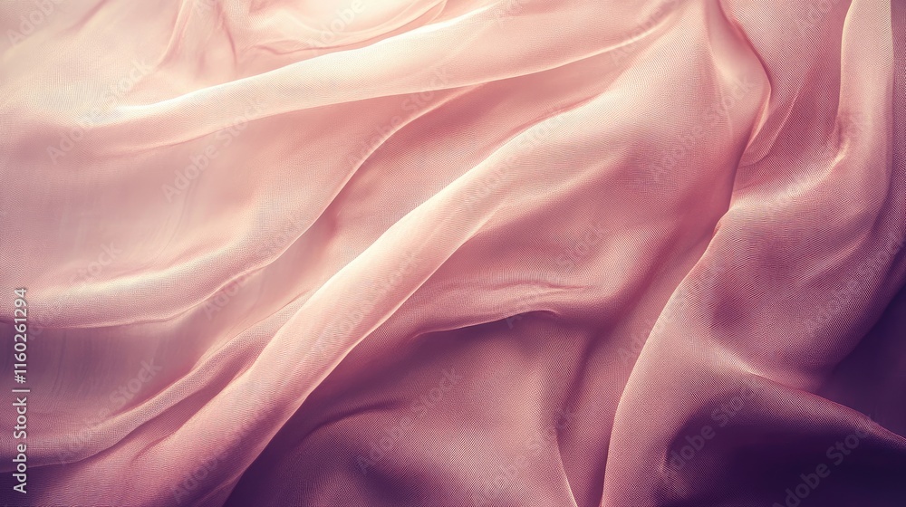 Poster delicate soft pink fabric texture with flowing drapes creating an elegant and serene background for 