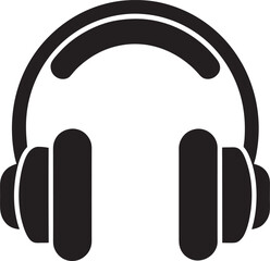 Print
Headphones black silhouette vector, isolated on white background. Vector illustration.