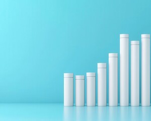 3D bar chart visualizing manufacturing output growth, symbolizing increased industrial activity and economic expansion