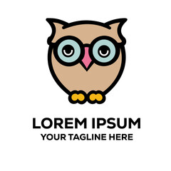 cute owl with glasses