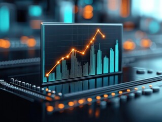Line graph visualizing the correlation between industrial production and inflation, symbolizing the role of manufacturing in price stability