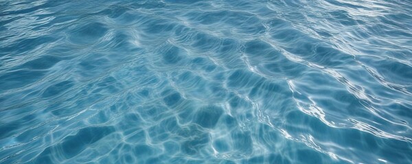 Obraz premium Dynamic blue waves with striped reflection on wave pool water, striped reflection, background, water, surface, pattern